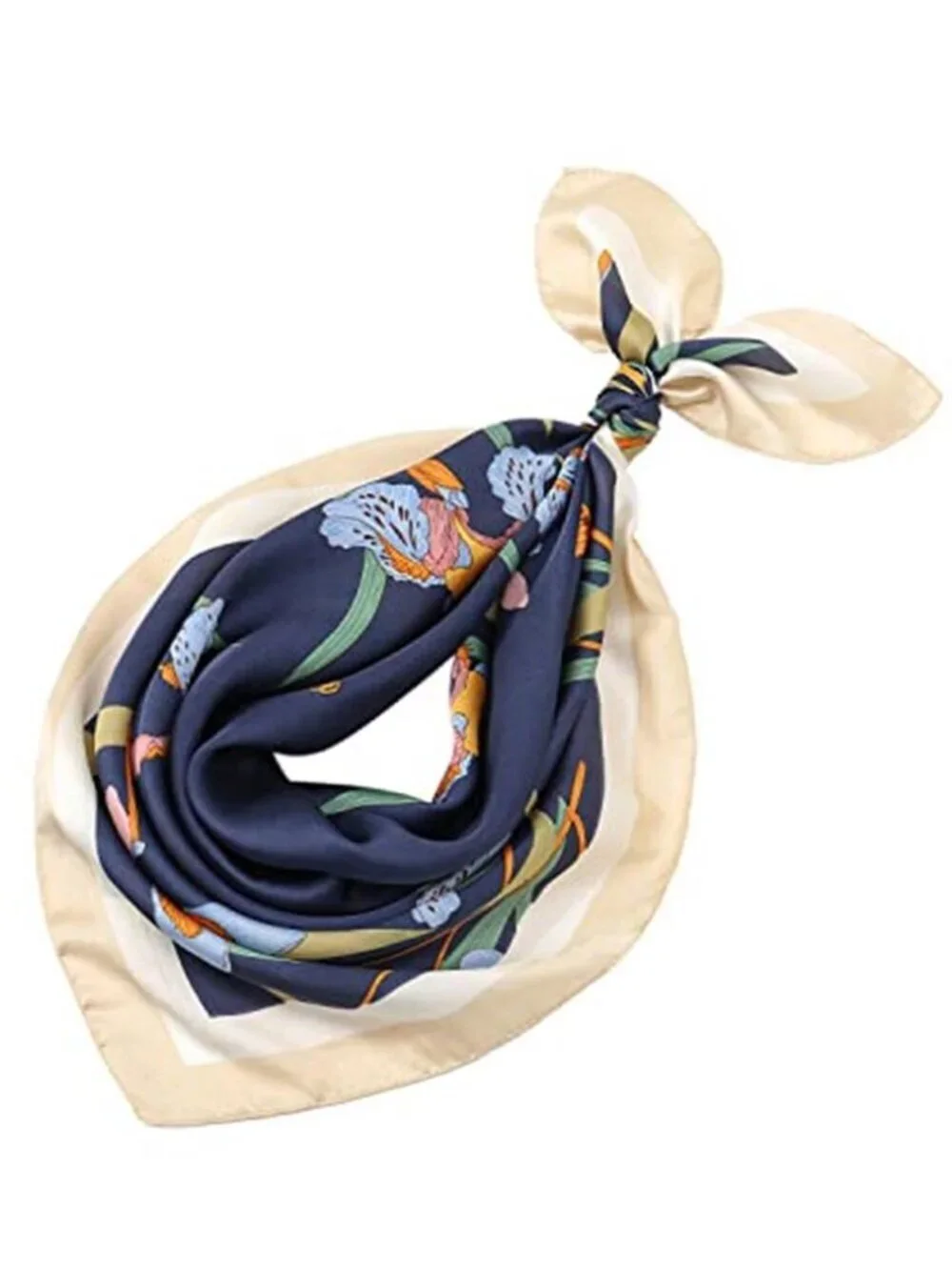 Women Head Hair Scarf Like Satin Silk Blue Scarf Sleeping Hair Wrapping